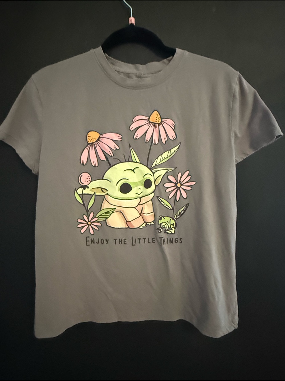 Gray Baby Yoda Graphic Tee - Enjoy the Little Things